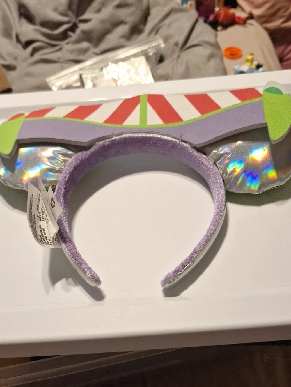 Disney Buzz Lightyear Holographic Ear Headband - Green, Purple & Red